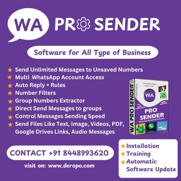 WaPro - Multi-Account WhatsApp Pro 1Year (Single User/PC)